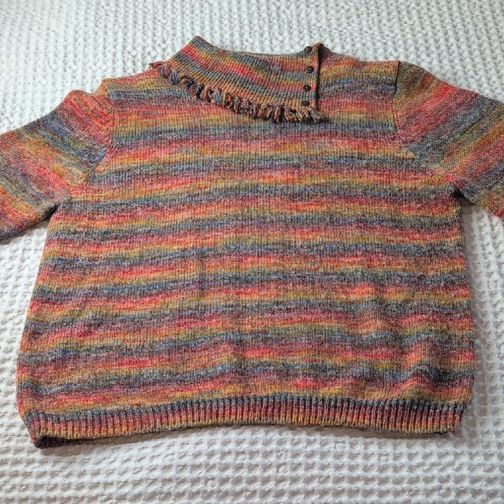 Alfred Dunner Vintage Colorful Knit Sweater Wool Blend